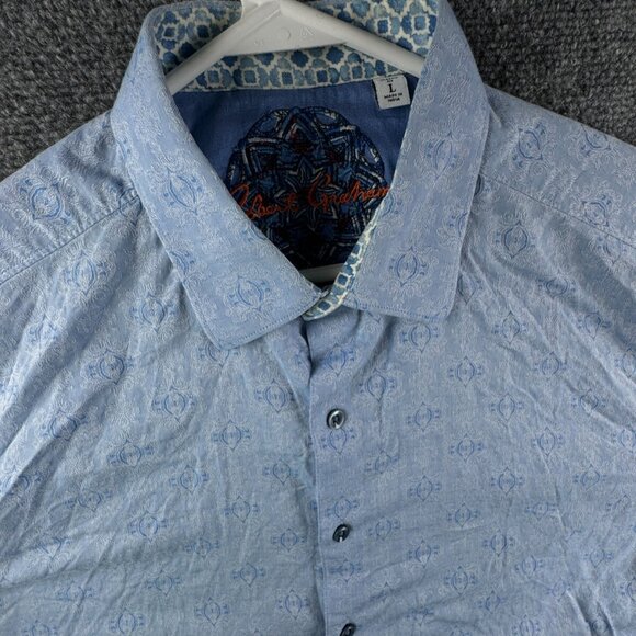 Robert Graham Long Sleeve Button Up Shirt Men Size Large Classic Blue Print - Picture 7 of 16
